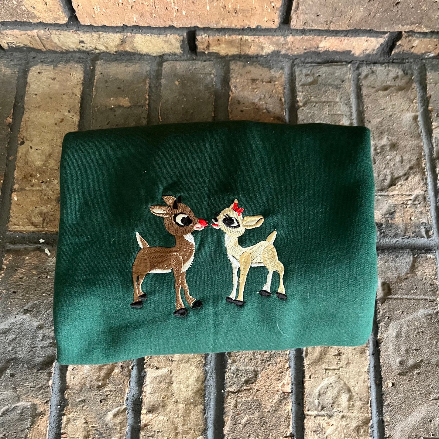 Embroidered Rudolph Crewneck Sweater