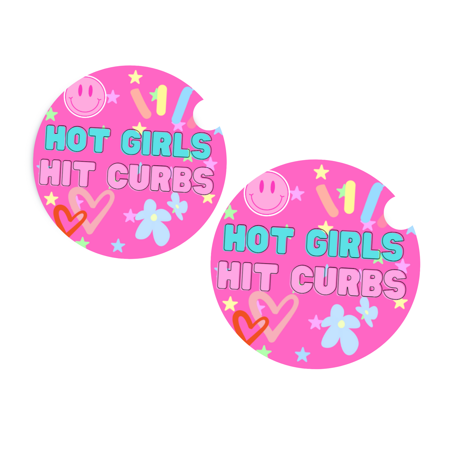 Hot Girls Hit Curbs Car Coaster