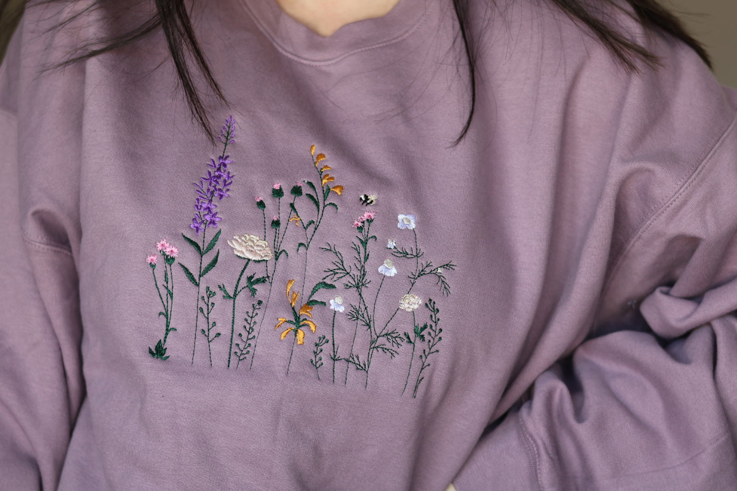 Embroidered Spring Floral Crewneck