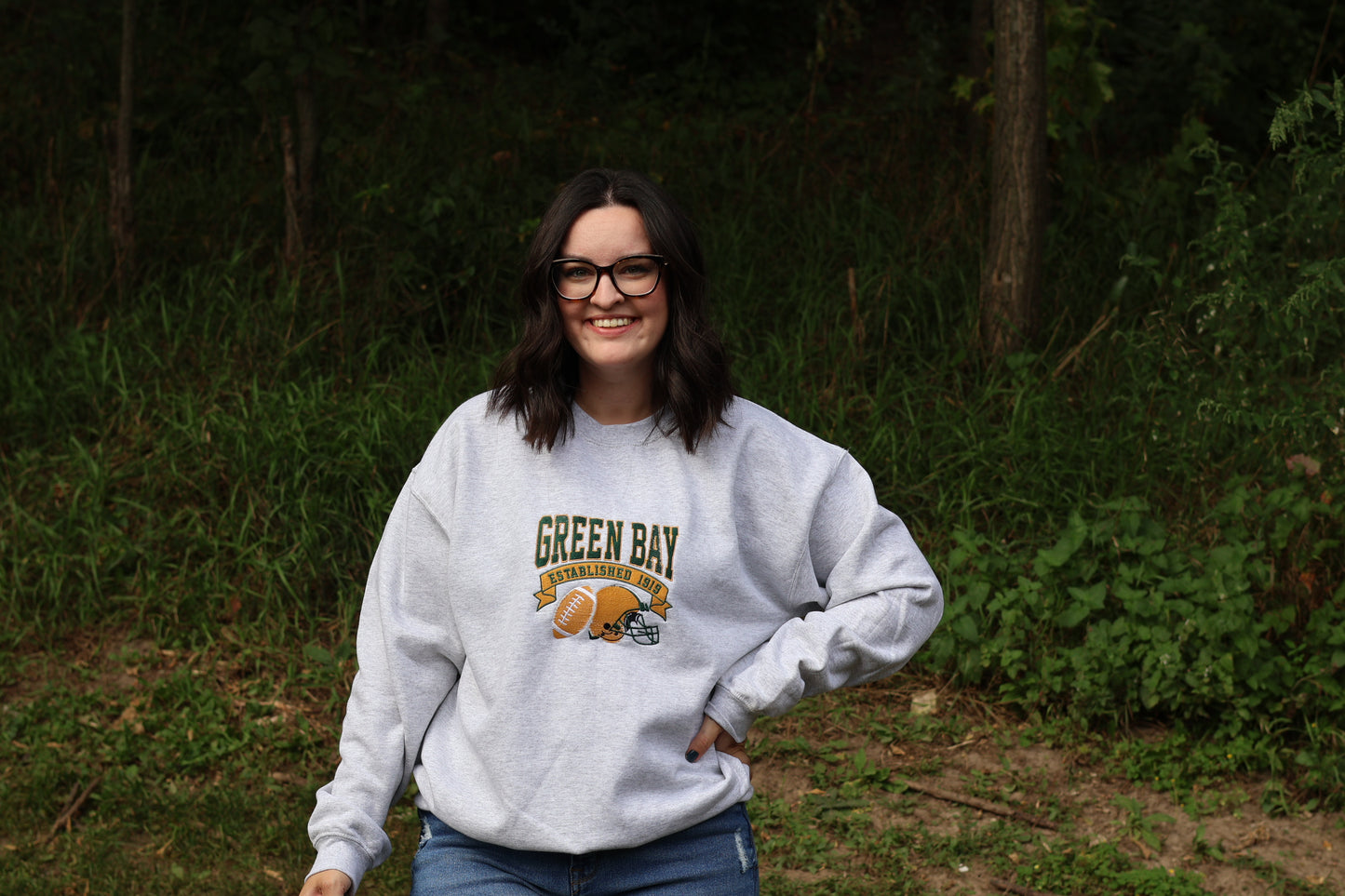 Packer Inspired Embroidered Crewneck Sweatshirt