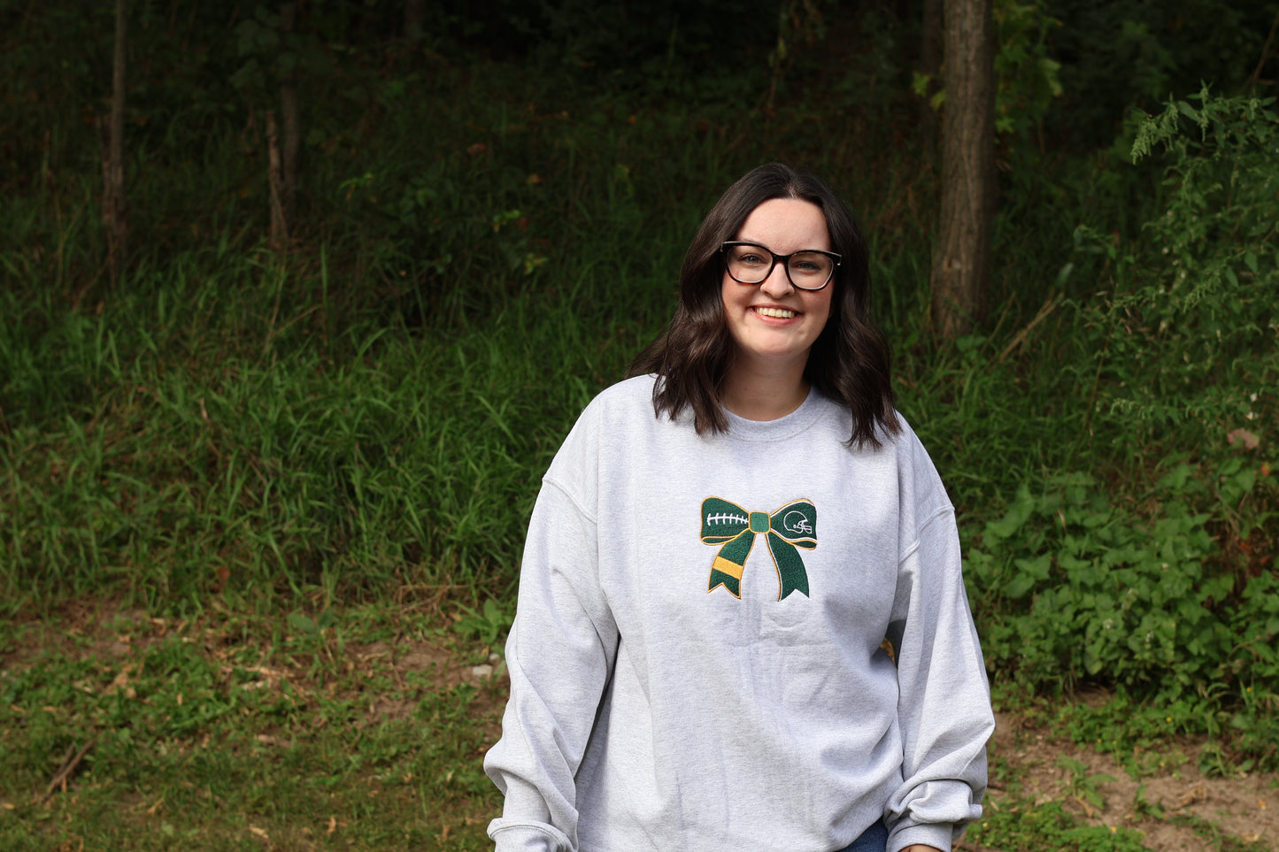Bow Embroidered Crewneck Sweatshirt