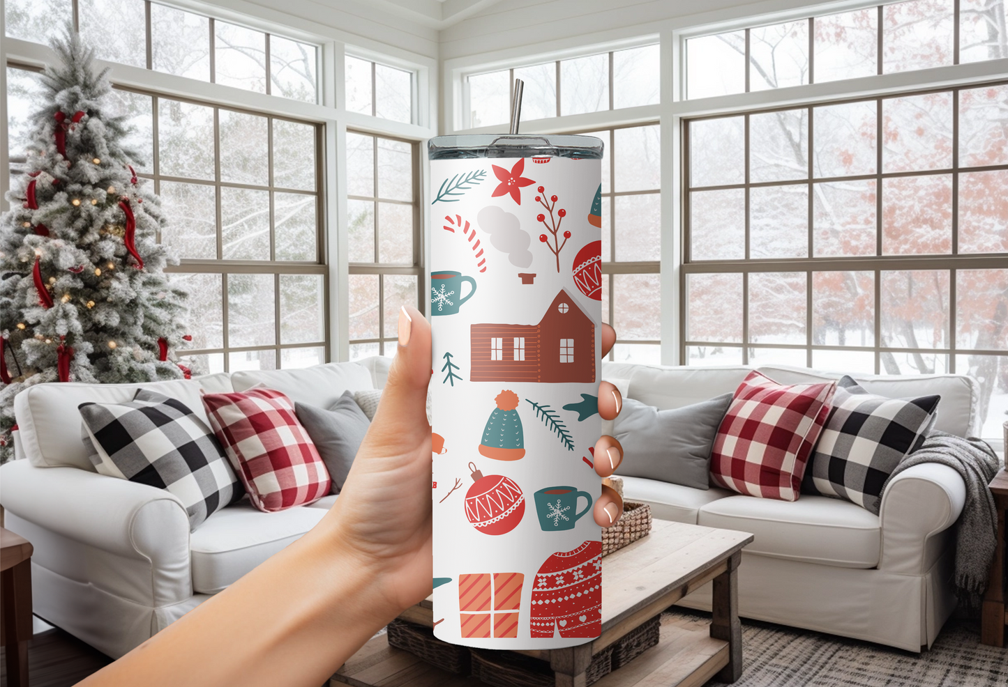Christmas Themed 20oz Tumbler