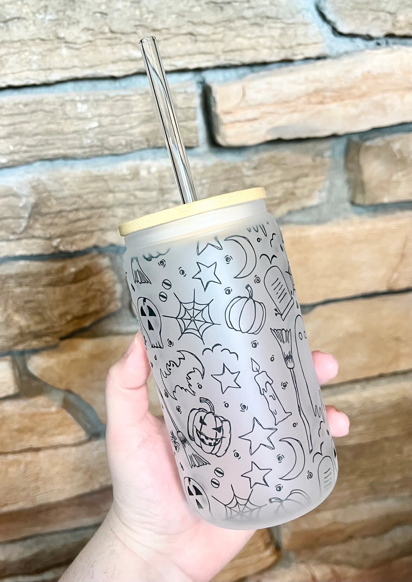 Halloween Ice Coffee Glass
