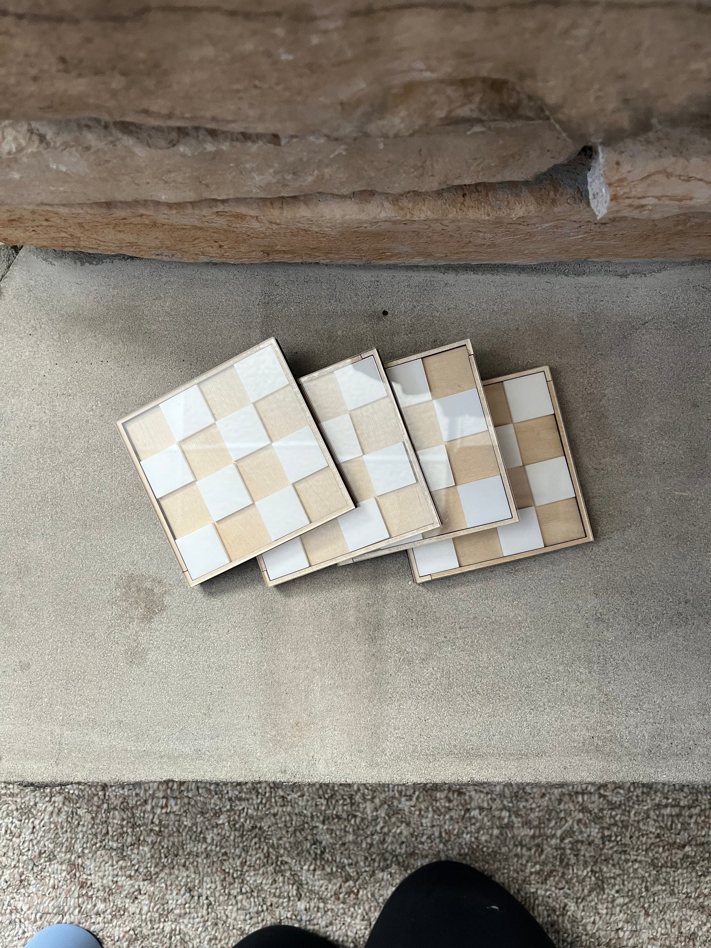 Set of 4 Checkered Coasters