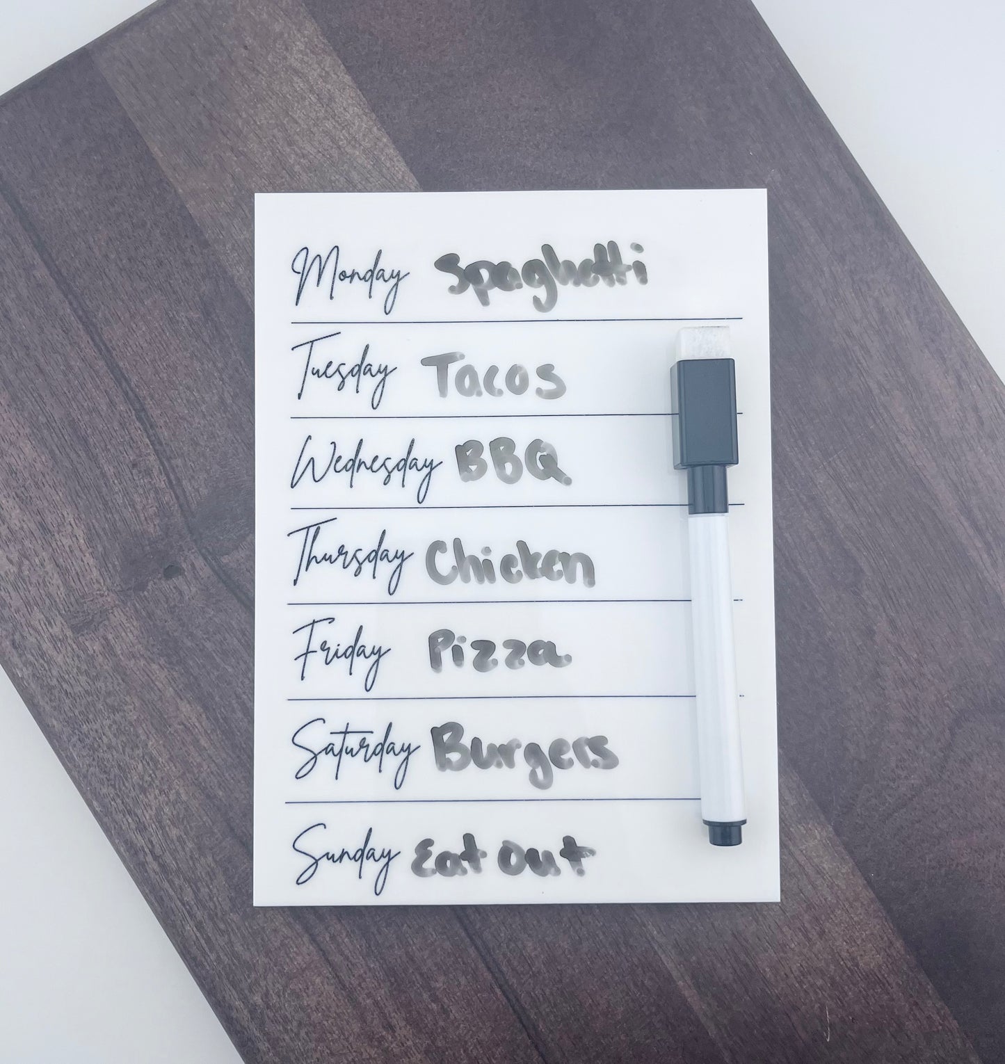 Whiteboard What's for Dinner Weekly Meal Planner