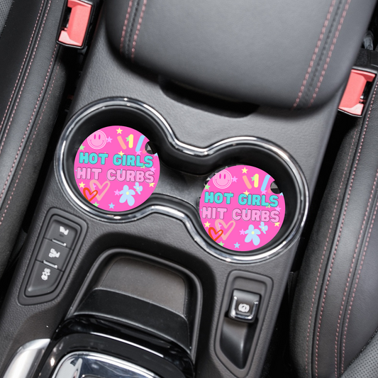 Hot Girls Hit Curbs Car Coaster