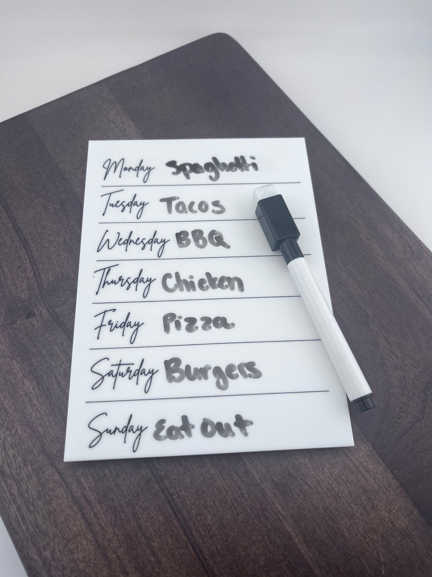 Whiteboard What's for Dinner Weekly Meal Planner
