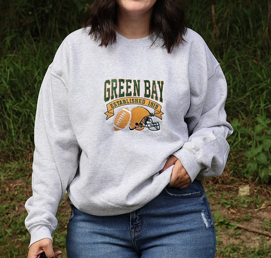 Packer Inspired Embroidered Crewneck Sweatshirt