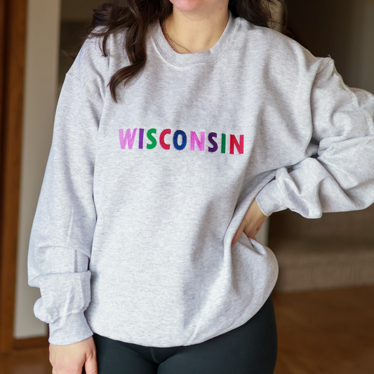 Embroidered Multicolor Custom State Sweatshirt