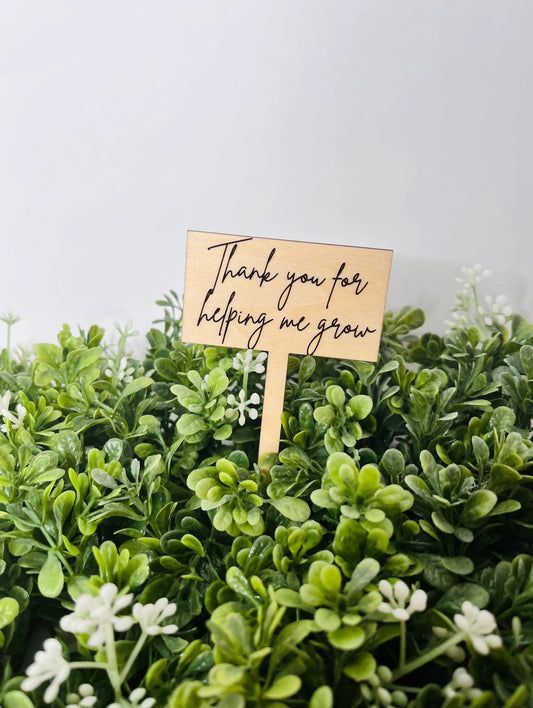 Thank you for Helping me Grow Plant Stake